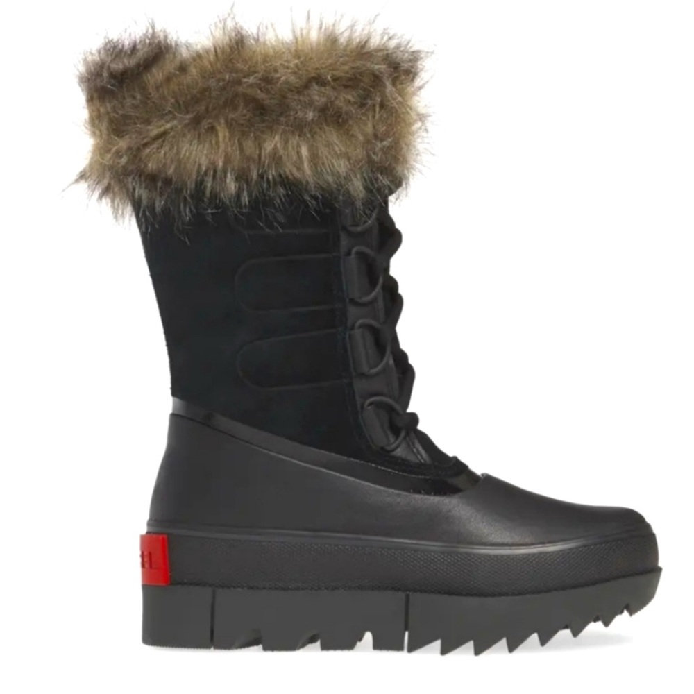 Sorel Joan Of Arctic Next Black Mid-Calf Leather Snow‎ Boots Women's Size 5